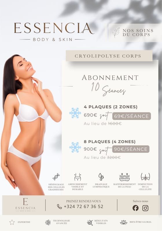 Flyer Cryolipolyse corps – abonnement 10 séances