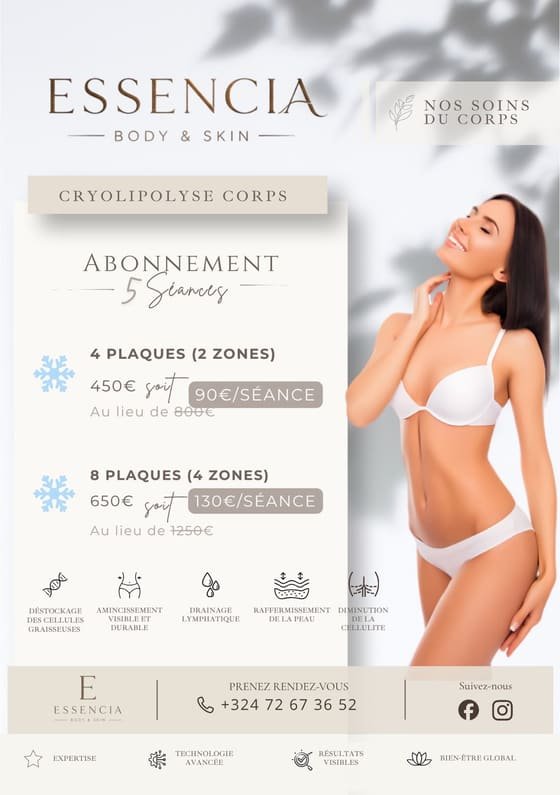 Flyer Cryolipolyse corps – abonnement 5 séances